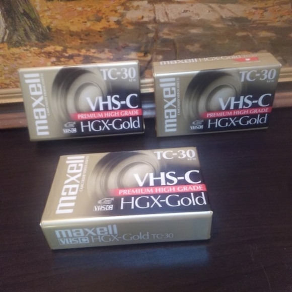 📼 🆕 VHS-C Maxell HGX Gold VHS-C Camcorder Cassette Tapes 📺 LOT of 3 Vintage - Picture 5 of 5